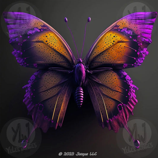 "Yellow Purple Butterfly" - Full Drill Diamond Painting Kit - YLJ Art Shop - YuLee Jonges